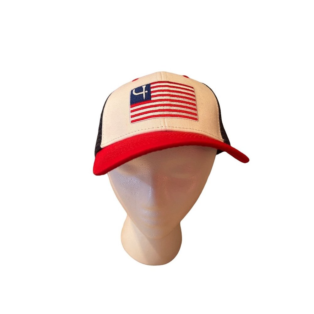 Short Par 4 Red White and Blue Snap Back Hat